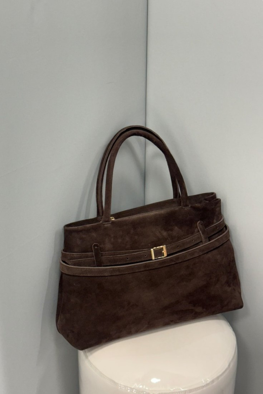 Шоколадная сумка замшевая BLAZH.